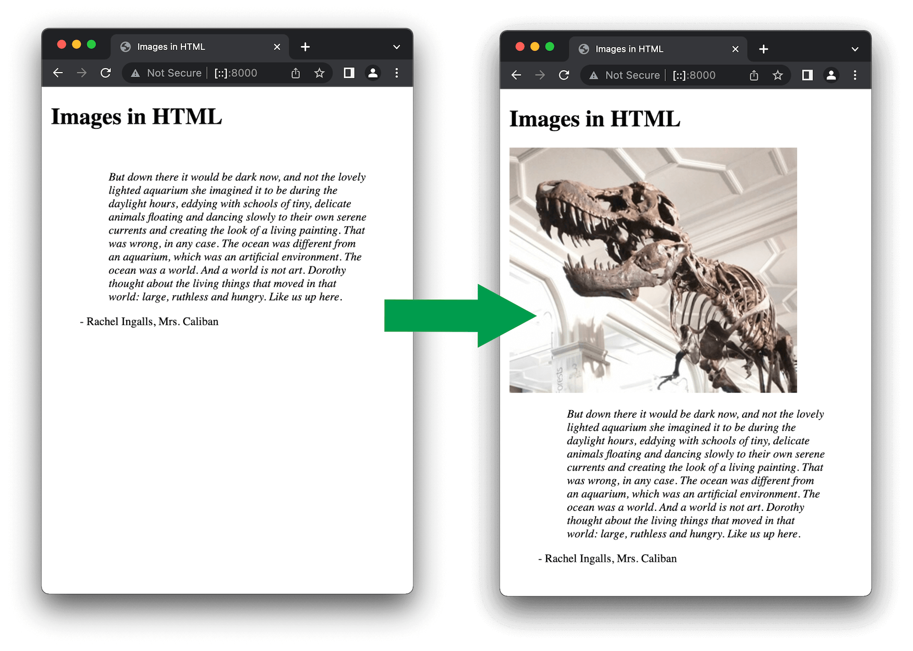 Vergleich des Seitenlayouts, während der Browser eine Seite lädt, und wenn er fertig ist, wenn keine Größe für das Bild angegeben ist.