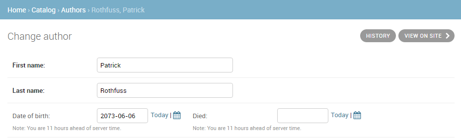Admin-Seite - Verbesserte Autorendetails