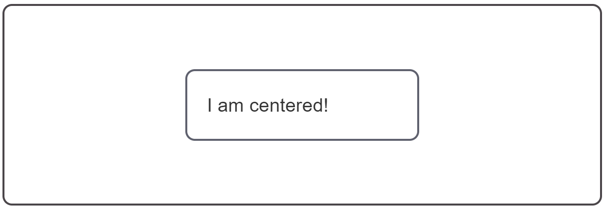 ein zentriertes Element in einer größeren Box